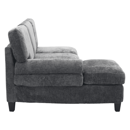Sofá de 3 lugares 194x118x81 cm - Lateral, cama e lounge, para sala e quarto - Cinza