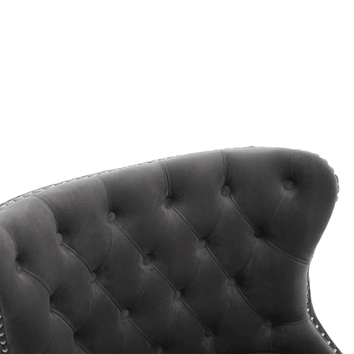 Poltrona individual - sem braços com botões e tachas, design moderno - Cinza Poltrona individual - sem braços com botões e tachas, design moderno - Cinza