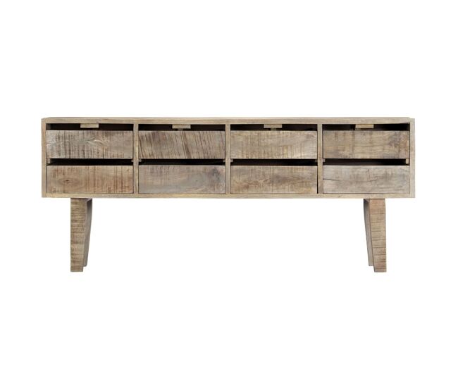 Aparador - mueble de almacenamiento de madera maciza de mango 140x30x60 cm es3867