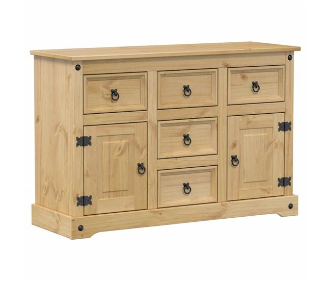Aparador - mueble de almacenamiento madera maciza de pino 112x40x75 cm es2141