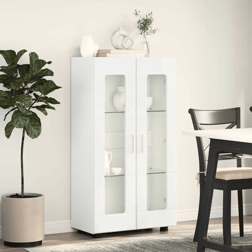 Bufete - Móvei de apoio com porta Branco 55,5 x 29 x 103 cm Madeira processada pt1866 Bufete - Móvei de apoio com porta Branco 55,5 x 29 x 103 cm Madeira processada pt1866