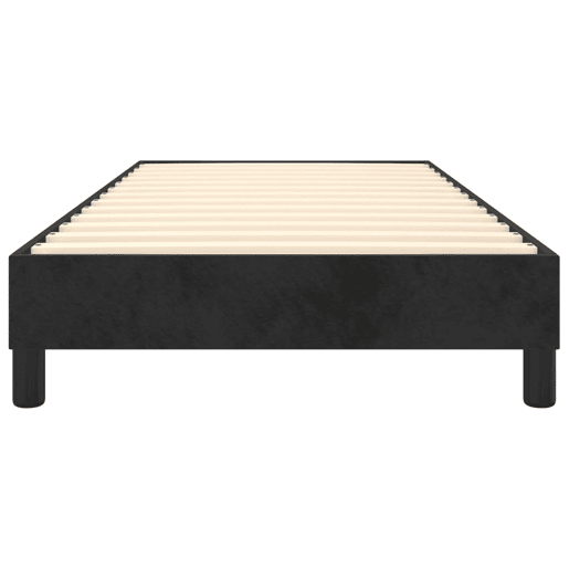 Estrutura de cama de solteiro para adultos com molas 100x200 cm veludo preto