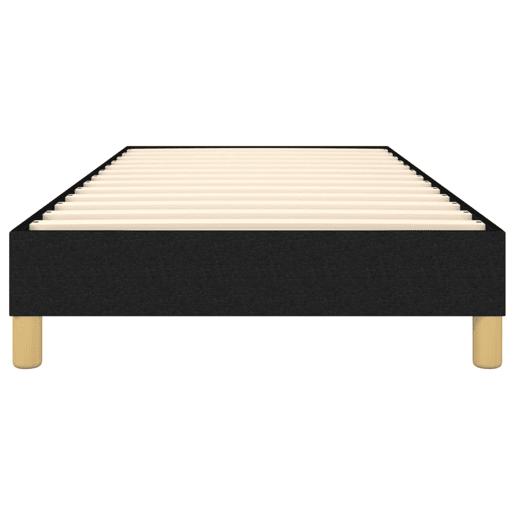 Estrutura de cama de solteiro para adultos com molas 90x190 cm tecido preto