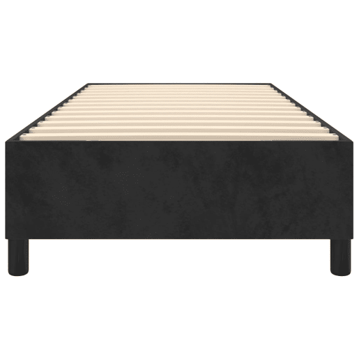 Estrutura de cama de solteiro para adultos com molas 90x200 cm veludo preto