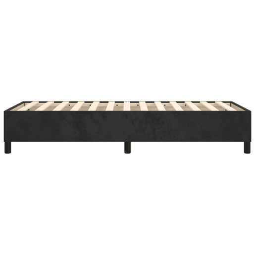 Estrutura de cama de solteiro para adultos com molas 90x200 cm veludo preto