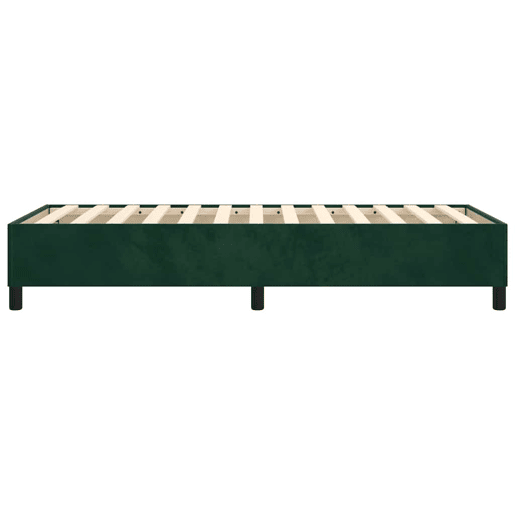 Estrutura de cama de solteiro moderno, com molas 90x190 cm veludo verde-escuro