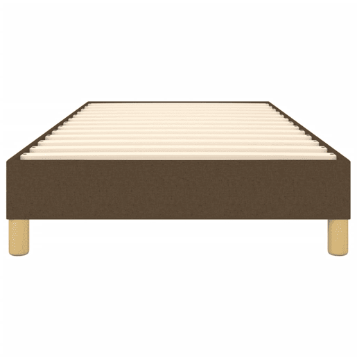 Estrutura de cama de solteiro para adultos com molas 90x190 cm tecido castanho-escuro