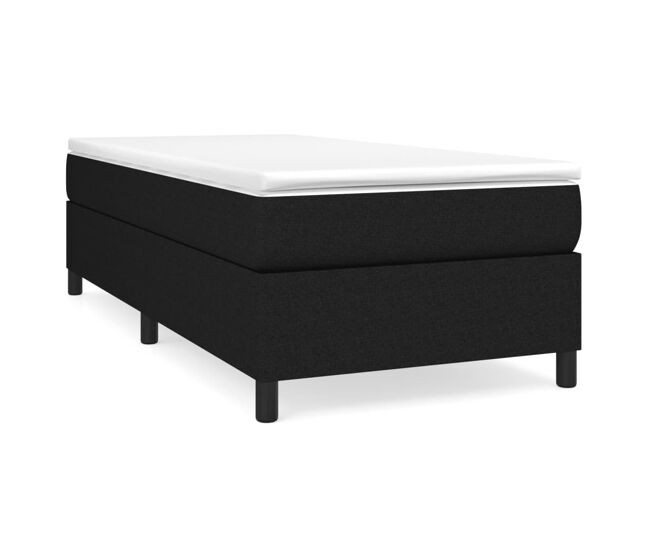 Estructura de cama individual para adultos con somier - tela negro 80x200 cm