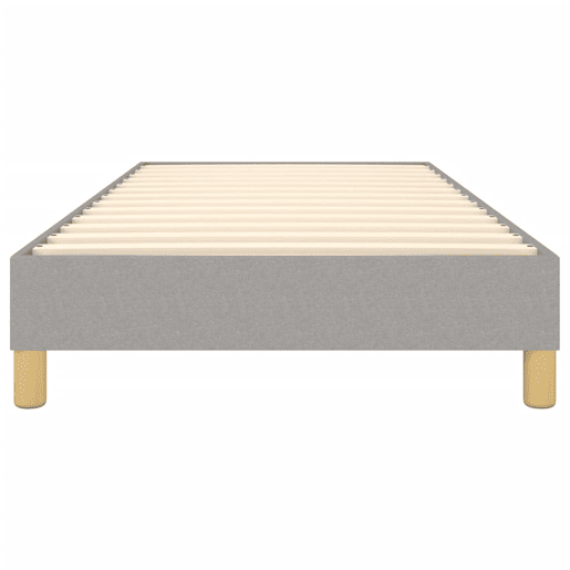 Estrutura de cama de solteiro para adultos com molas 100x200 cm tecido cinzento-claro