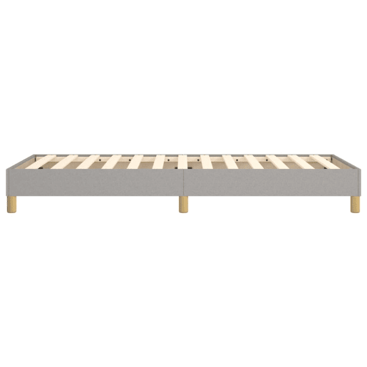 Estrutura de cama de solteiro para adultos com molas 100x200 cm tecido cinzento-claro