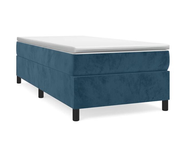 Estructura de cama individual para adultos con somier - terciopelo azul oscuro 100x200cm