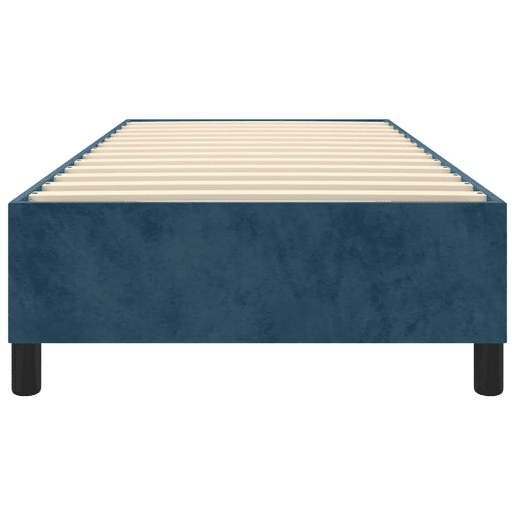 Estrutura de cama de solteiro para adultos com molas 100x200 cm veludo azul-escuro
