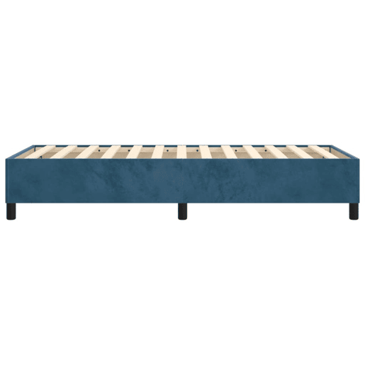 Estrutura de cama de solteiro para adultos com molas 100x200 cm veludo azul-escuro