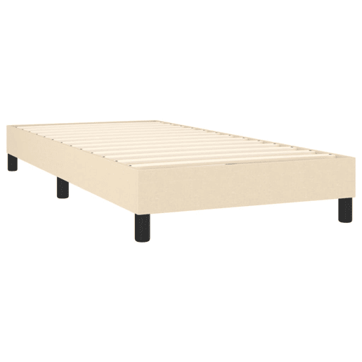 Estrutura de cama de solteiro para adultos com molas 100x200 cm tecido cor creme