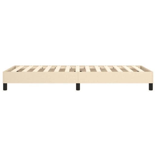 Estrutura de cama de solteiro para adultos com molas 100x200 cm tecido cor creme