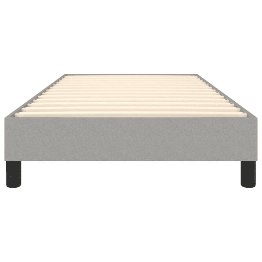 Estrutura de cama de solteiro para adultos com molas 100x200 cm tecido cinzento-claro