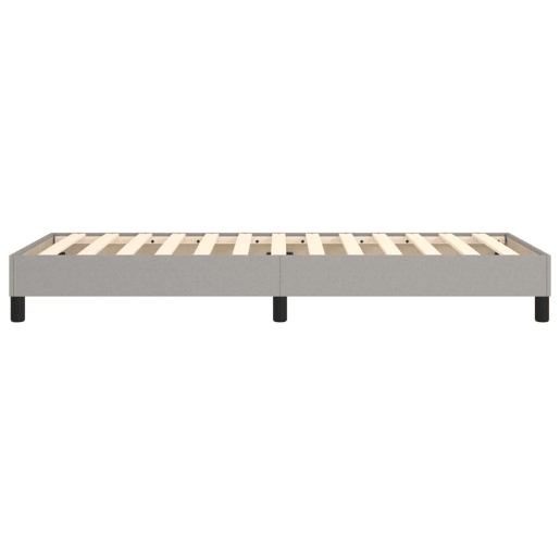 Estrutura de cama de solteiro para adultos com molas 100x200 cm tecido cinzento-claro
