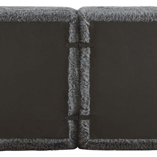 Sofá modular em L para 4 pessoas - sem montagem, chaise longue - cinzento