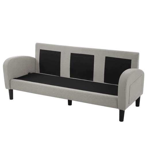 Sofá de canto em L de 3 lugares 166x118 cm - modular com chaise longue - cinzento