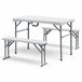 Conjunto plegable mesa y 2 bancos Conjunto plegable mesa y 2 bancos Blanco