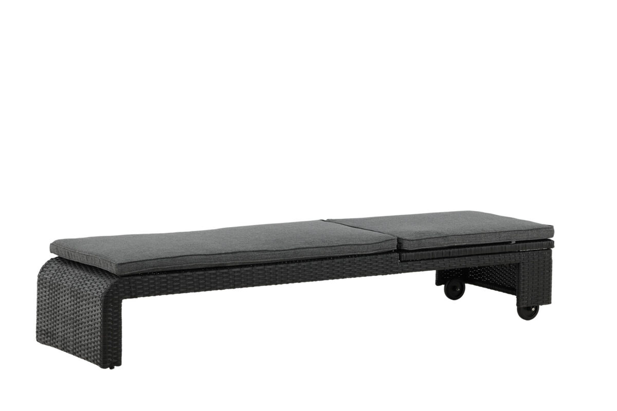 Tumbona de exterior london 196x60x32 negro