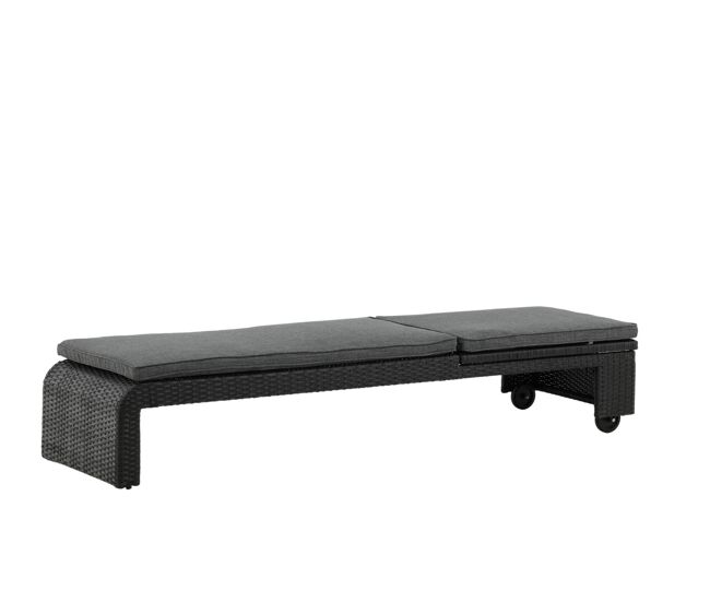Tumbona de exterior london 196x60x32 negro