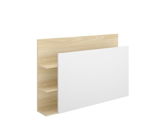 Cabecero Tori 3 estantes blanco/natural 73x106,2x20 cm