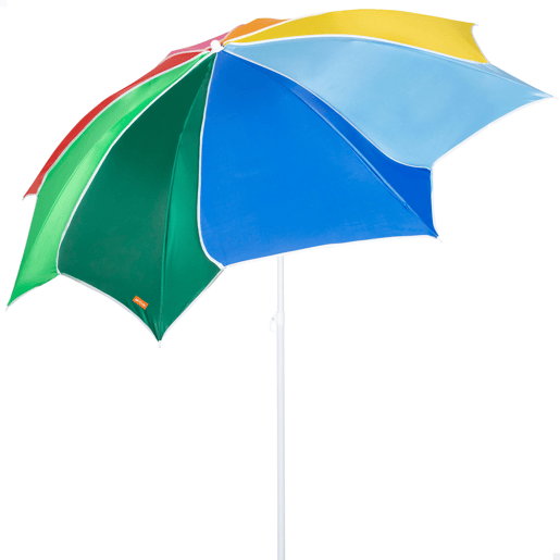 Aktive Beach Guarda-sol de praia D200 multicolorido e inclinável com proteção UV50 Aktive Beach Guarda-sol de praia D200 multicolorido e inclinável com proteção UV50