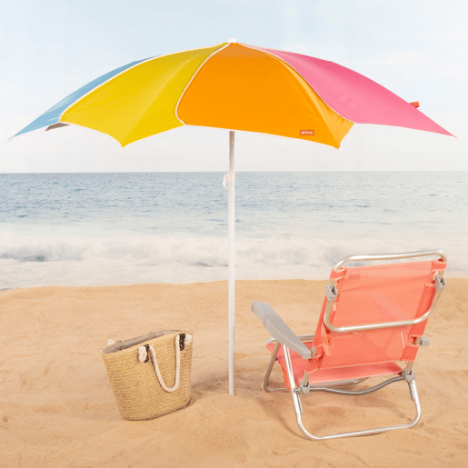 Aktive Beach Guarda-sol de praia D200 multicolorido e inclinável com proteção UV50 Aktive Beach Guarda-sol de praia D200 multicolorido e inclinável com proteção UV50
