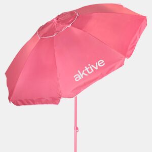 Aktive Beach Guarda-sol de praia rosa inclinável D220 cm com proteção UV50