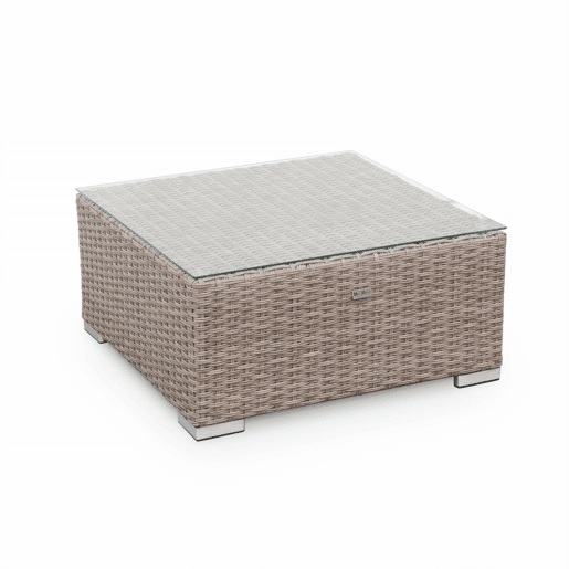 Conjunto de mobiliário de jardim com sofá em resina tecida, 5 lugares Madeira - 125x80x67.5 cm