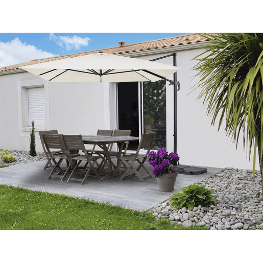 Guarda-sol de jardim em alumínio com braço lateral Sky 4 - 3 x 4 m - Cru