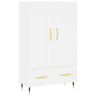 Armário alto - Bufete - Móvel de apoio 69,5x31x115 cm derivados de madeira branco pt1227