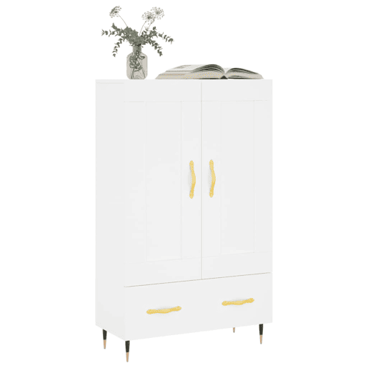 Armário alto - Bufete - Móvel de apoio 69,5x31x115 cm derivados de madeira branco pt1227 Armário alto - Bufete - Móvel de apoio 69,5x31x115 cm derivados de madeira branco pt1227