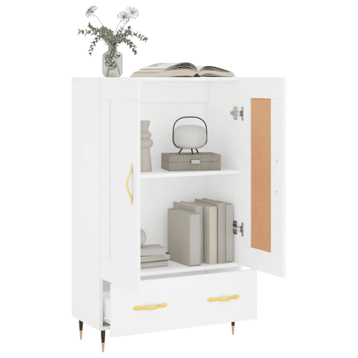 Armário alto - Bufete - Móvel de apoio 69,5x31x115 cm derivados de madeira branco pt1227 Armário alto - Bufete - Móvel de apoio 69,5x31x115 cm derivados de madeira branco pt1227