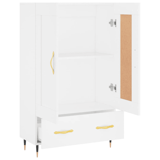 Armário alto - Bufete - Móvel de apoio 69,5x31x115 cm derivados de madeira branco pt1227 Armário alto - Bufete - Móvel de apoio 69,5x31x115 cm derivados de madeira branco pt1227
