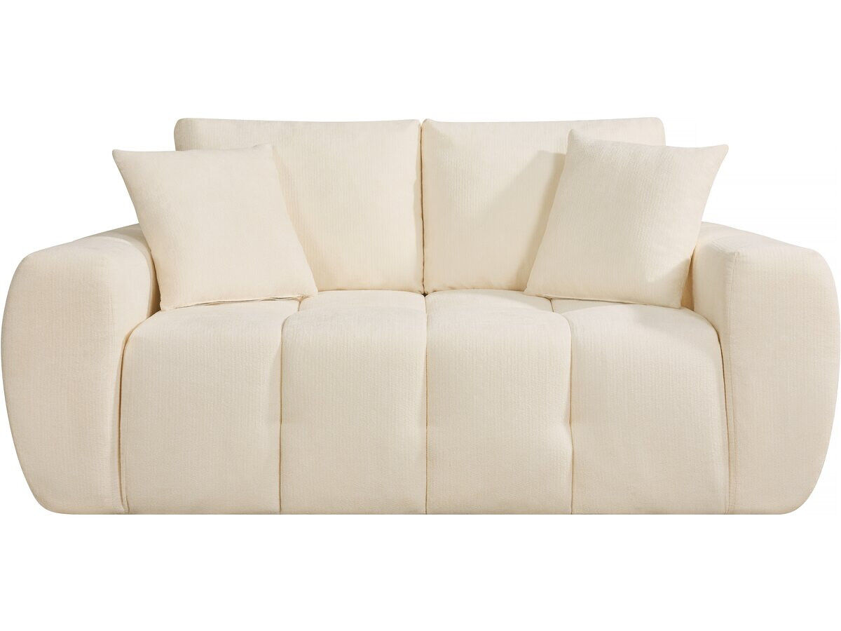 Sofá recto de tela estilo <> <> - 2 plazas - beige