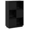 Armário alto - Bufete - Móvel de apoio 74x35x117 cm pinho maciço preto pt553