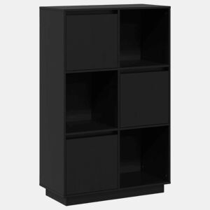 Armário alto - Bufete - Móvel de apoio 74x35x117 cm pinho maciço preto pt553