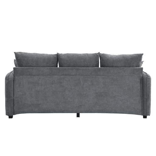 Sofá de canto de 3 lugares - Modular com arrumação, chaise longue e pufe - Cinza escuro