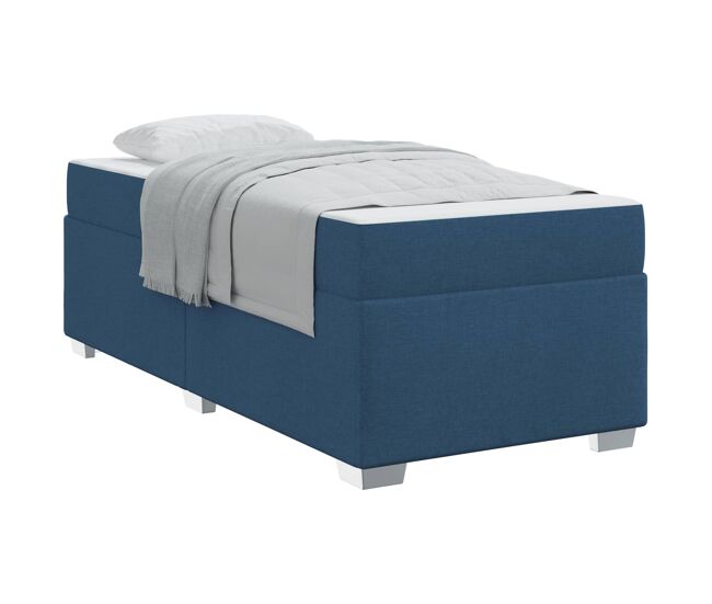 Estructura de cama individual para adultos con colchón azul 90 x 200 cm tela
