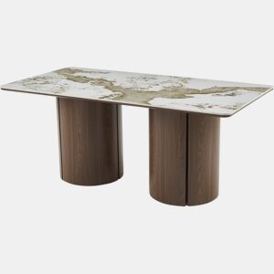 Mesa de jantar retangular em cerâmica Pendora Milano - 6 lugares - Castanho