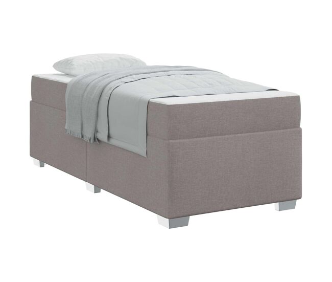 Estructura de cama individual para adultos con colchón taupé 90 x 200 cm tela