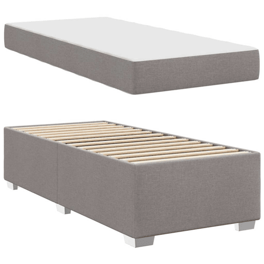 Estrutura de cama de solteiro simple Cinzento-acastanhado 90 x 200 cm tecido