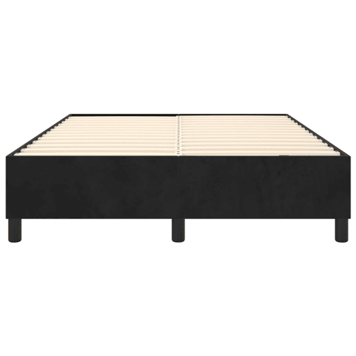 Estrutura de Cama de casal moderno com molas 140x190 cm veludo preto