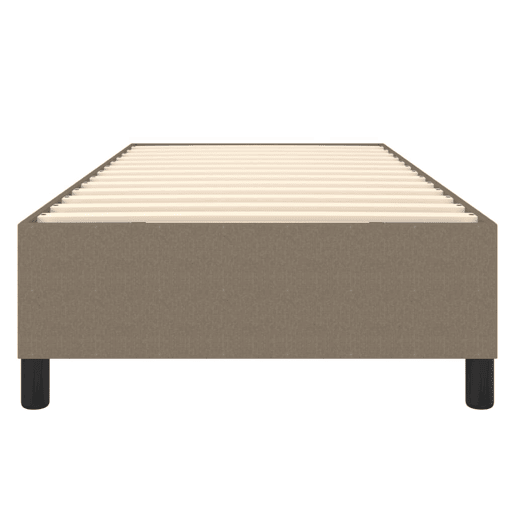 Estrutura de cama de solteiro para adultos com molas 90x200 cm tecido cinza-acastanhado