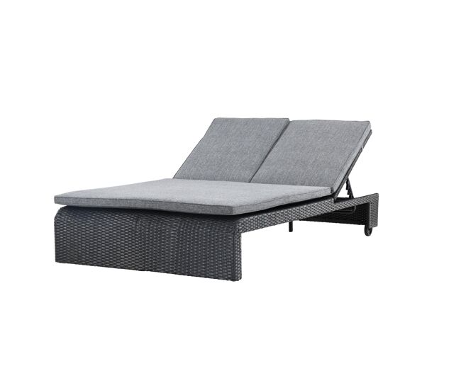 Tumbona de exterior london 119x196x32 negro