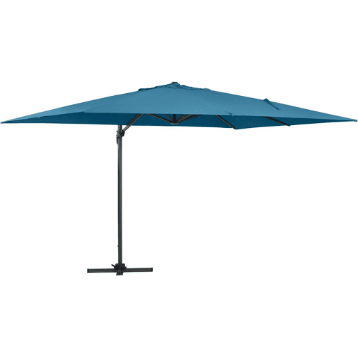 Guarda-sol de jardim offset em alumínio Sun 4 - Retângulo - 3 x 4 m - Azul + Capa protetora