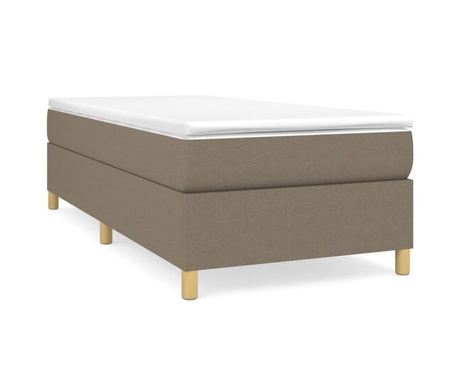 Estructura de cama individual para adultos con somier - tela taupe 90x200 cm