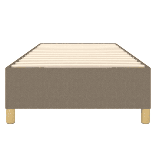 Estrutura de cama de solteiro para adultos com molas 90x200 cm tecido cinza-acastanhado